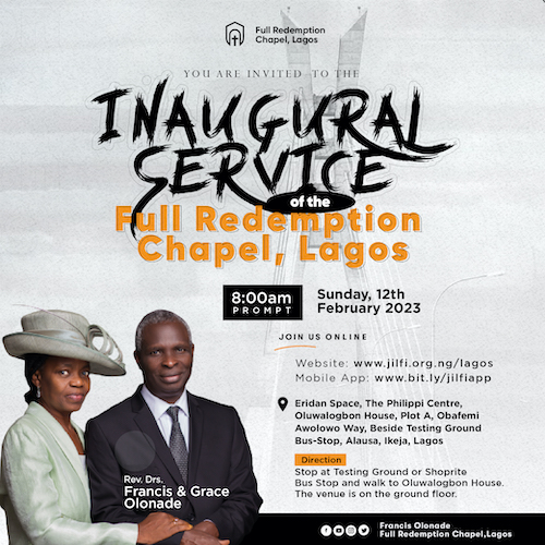 Full Redemption Chapel Lagos - Inaugural Service