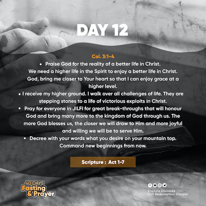 2023 Fasting & Prayers – Day 12 – JILFI