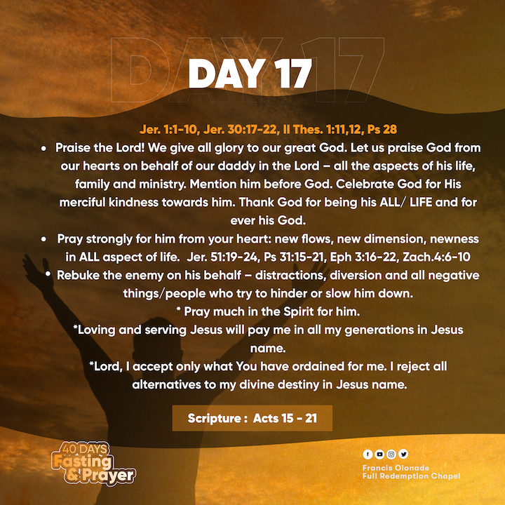 2023 Fasting & Prayers – Day 17 – JILFI