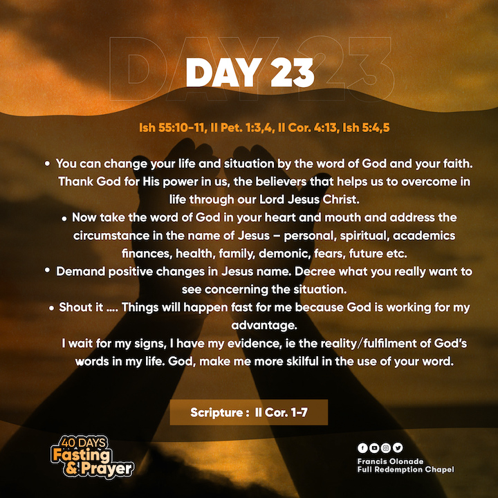 2023 Fasting & Prayers – Day 23 – JILFI