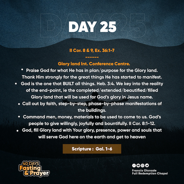 2023 Fasting & Prayers – Day 25 – JILFI