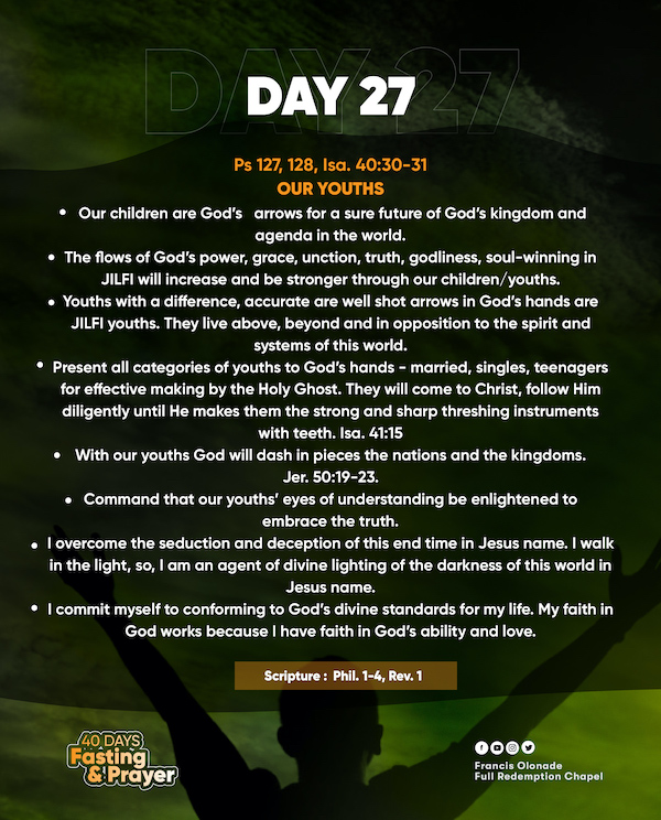 2023 Fasting & Prayers – Day 27 – JILFI
