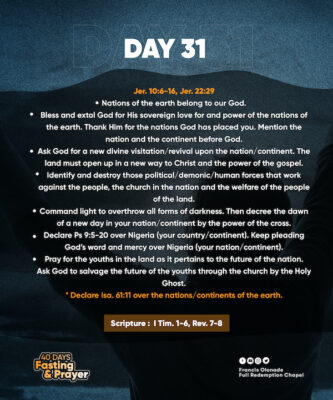 2023 Fasting & Prayers – Day 31 – JILFI