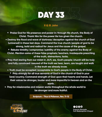 2023 Fasting & Prayers – Day 33 – JILFI
